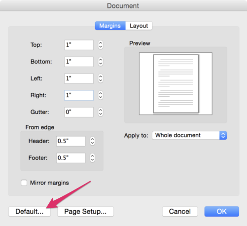 setting margins in word for mac